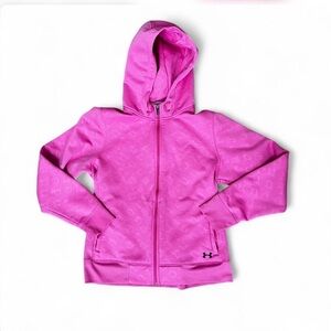 Under Armour Pink Sweatshirt Women’s Large Full Zip Hoodie Storm